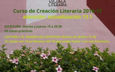 ACTUALIZACIÓN 13.1 DEL CURSO DE CREACIÓN LITERARIA 2016-17